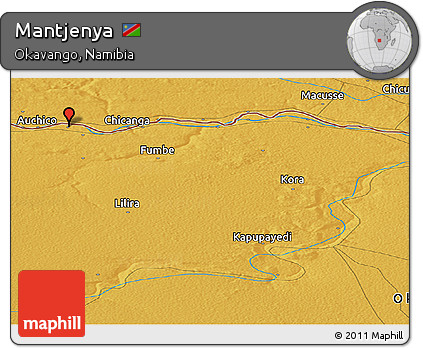 Physical Panoramic Map of Mantjenya