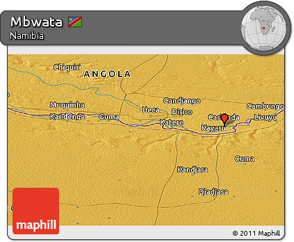 Physical Panoramic Map of Mbwata