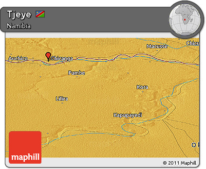 Physical Panoramic Map of Tjeye