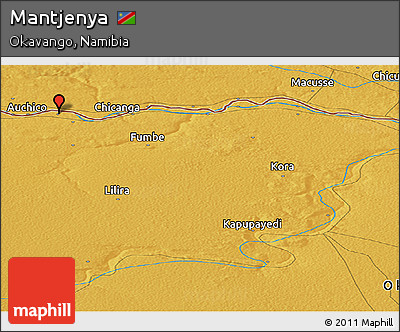 Physical Panoramic Map of Mantjenya