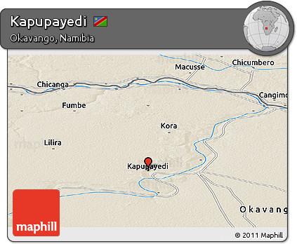 Shaded Relief Panoramic Map of Kapupayedi