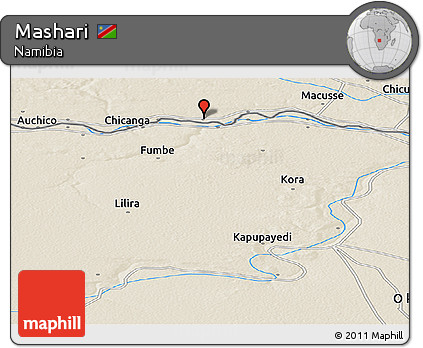 Shaded Relief Panoramic Map of Mashari