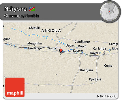 Shaded Relief Panoramic Map of Ndiyona