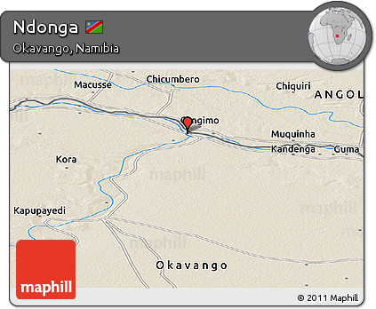 Shaded Relief Panoramic Map of Ndonga