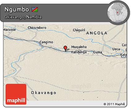 Shaded Relief Panoramic Map of Ngumbo