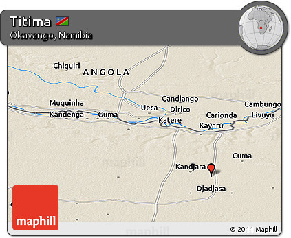 Shaded Relief Panoramic Map of Titima