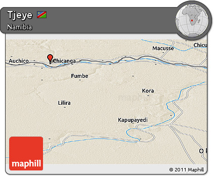 Shaded Relief Panoramic Map of Tjeye