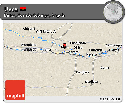 Shaded Relief Panoramic Map of Ueca