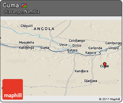 Shaded Relief Panoramic Map of Cuma