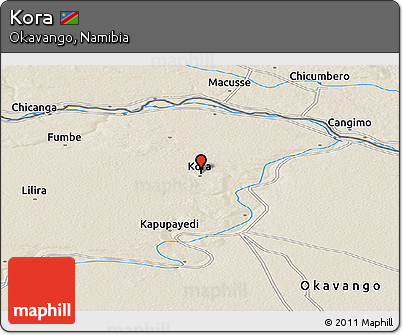 Shaded Relief Panoramic Map of Kora