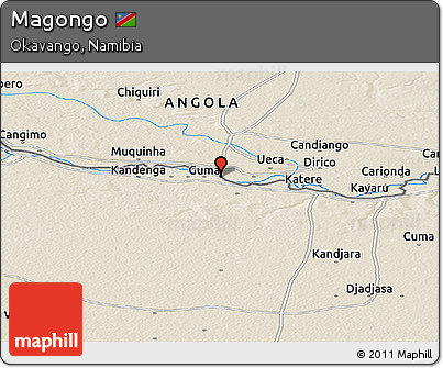 Shaded Relief Panoramic Map of Magongo