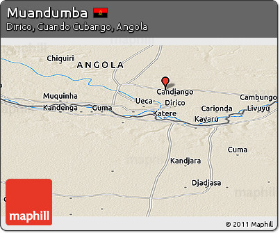 Shaded Relief Panoramic Map of Muandumba
