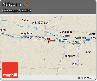 Shaded Relief Panoramic Map of Ndiyona