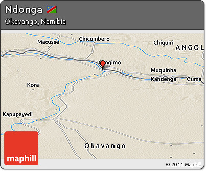 Shaded Relief Panoramic Map of Ndonga