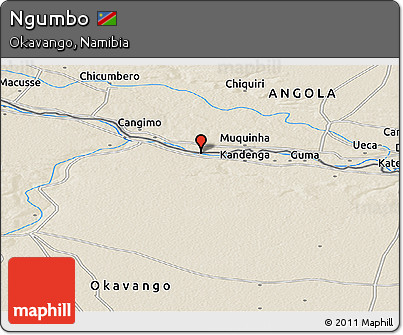 Shaded Relief Panoramic Map of Ngumbo