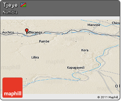 Shaded Relief Panoramic Map of Tjeye