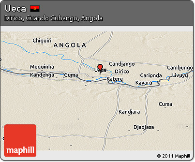 Shaded Relief Panoramic Map of Ueca