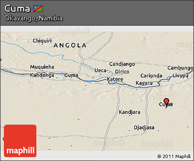 Shaded Relief Panoramic Map of Cuma