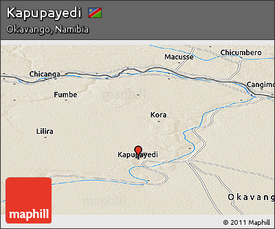 Shaded Relief Panoramic Map of Kapupayedi