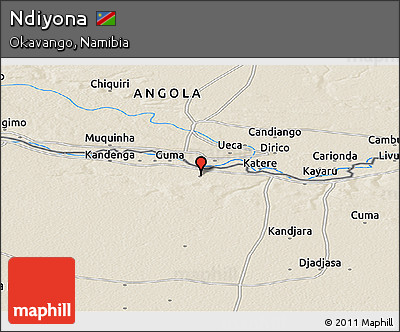 Shaded Relief Panoramic Map of Ndiyona