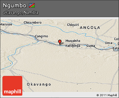 Shaded Relief Panoramic Map of Ngumbo