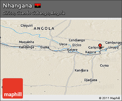 Shaded Relief Panoramic Map of Nhangana