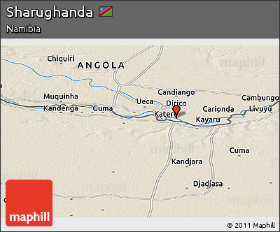 Shaded Relief Panoramic Map of Sharughanda