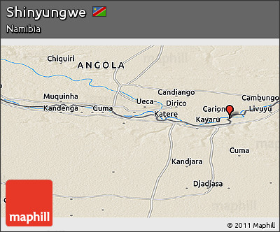 Shaded Relief Panoramic Map of Shinyungwe