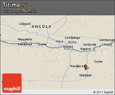 Shaded Relief Panoramic Map of Titima