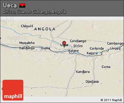 Shaded Relief Panoramic Map of Ueca