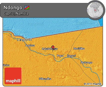 Political 3D Map of Ndongo