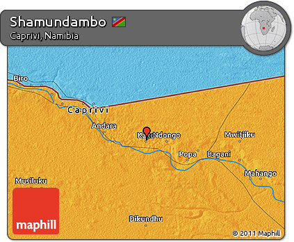 Political 3D Map of Shamundambo