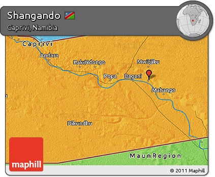 Political 3D Map of Shangando