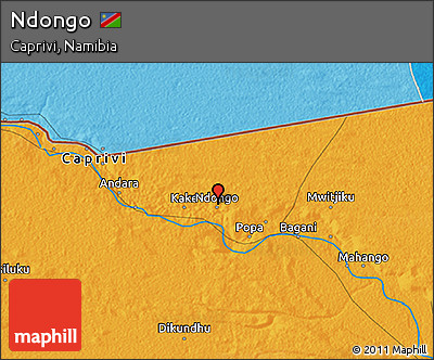 Political 3D Map of Ndongo