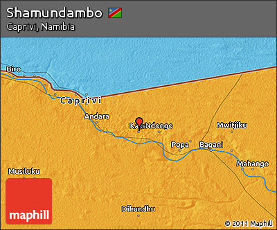 Political 3D Map of Shamundambo
