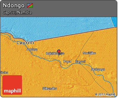 Political 3D Map of Ndongo