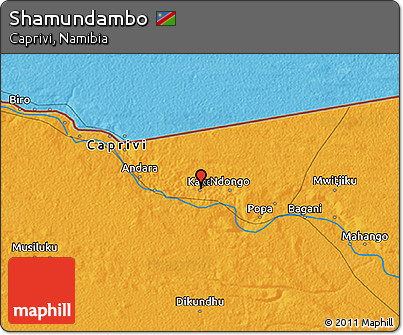 Political 3D Map of Shamundambo