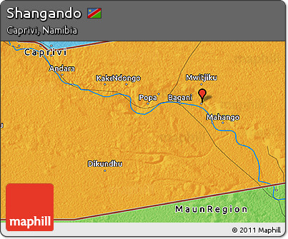 Political 3D Map of Shangando