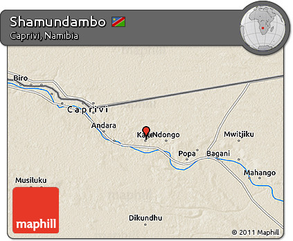 Shaded Relief 3D Map of Shamundambo