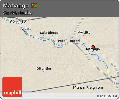 Shaded Relief 3D Map of Mahango