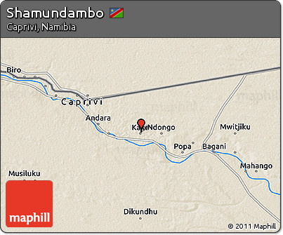 Shaded Relief 3D Map of Shamundambo