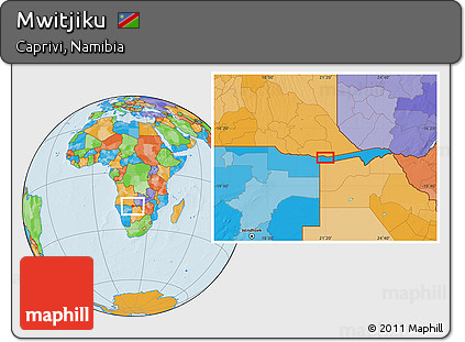 Political Location Map of Mwitjiku