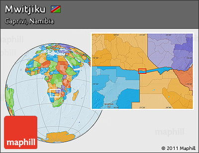 Political Location Map of Mwitjiku