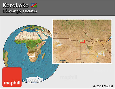 Satellite Location Map of Korokoko