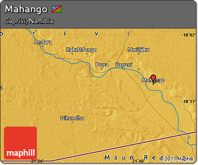 Physical Map of Mahango
