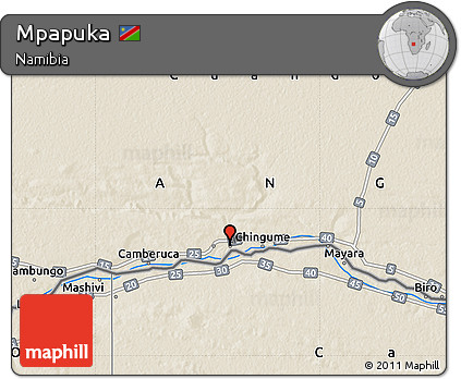 Shaded Relief Map of Mpapuka