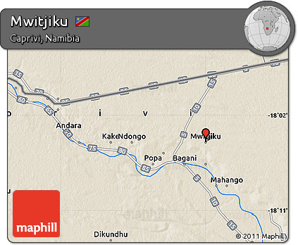 Shaded Relief Map of Mwitjiku