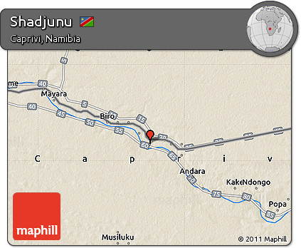 Shaded Relief Map of Shadjunu