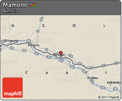 Shaded Relief Map of Mamono