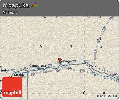 Shaded Relief Map of Mpapuka